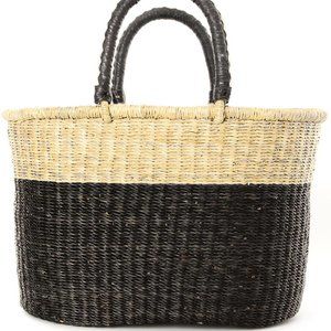 Color Block Bolga Shopper - Blackberry